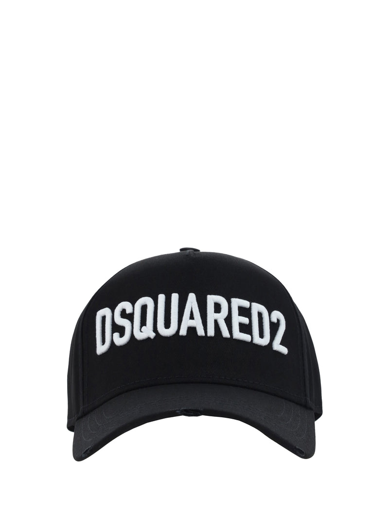 Dsquared2 Bcm066005c00001 Logo-Embroidered Cotton Baseball Cap — Black Caps