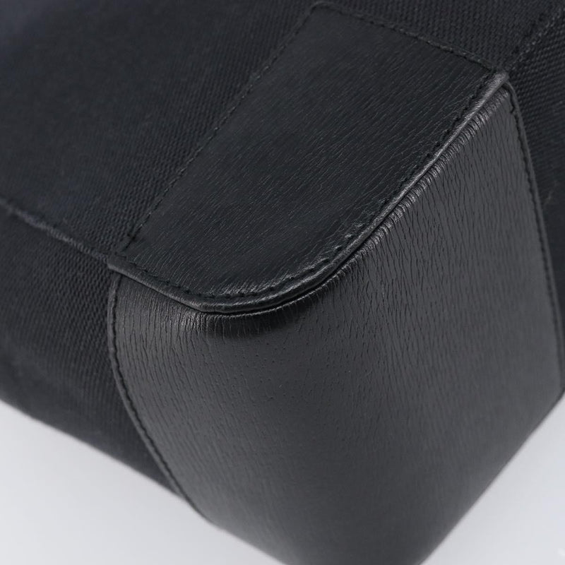 Gucci Vintage G Logo Canvas Black Leather Bag