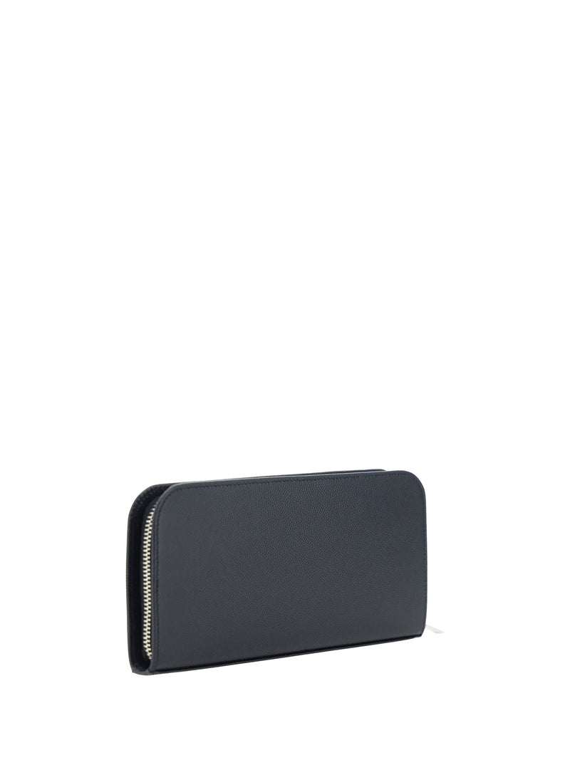 Saint Laurent Grain De Poudre Leather Wallet — Black Calf Bos Taurus