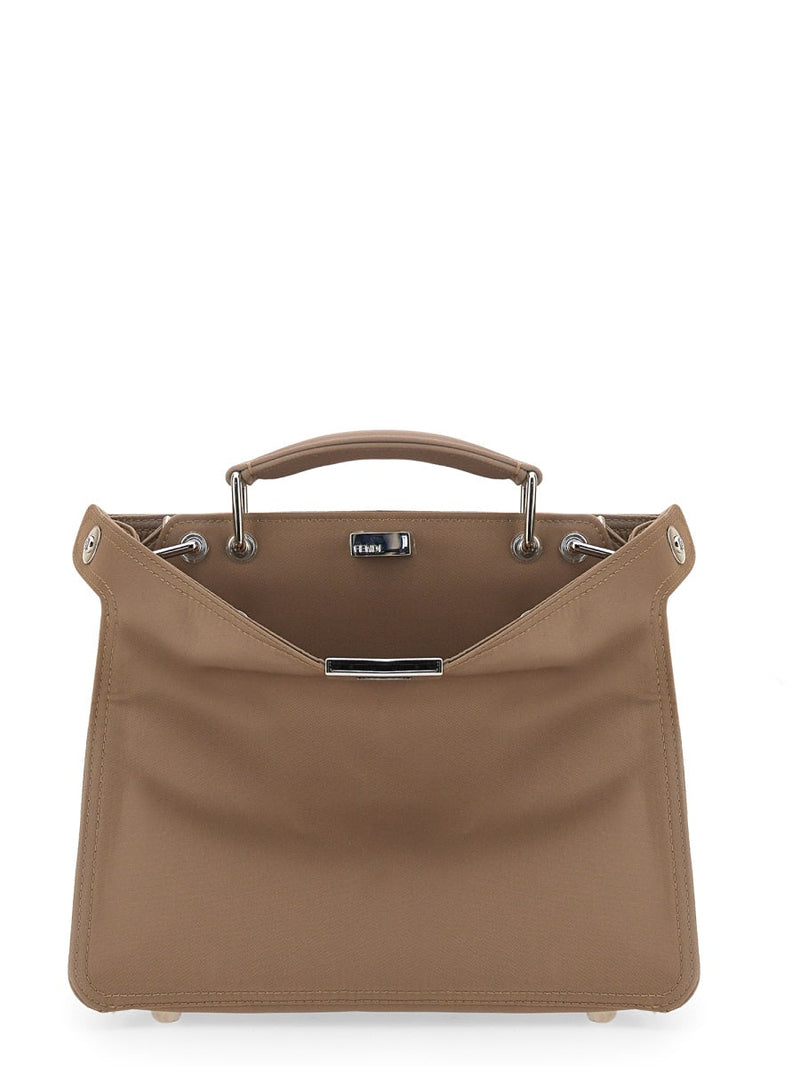 Fendi Peekaboo Iseeu Top Handle Bag — Beige Polyester