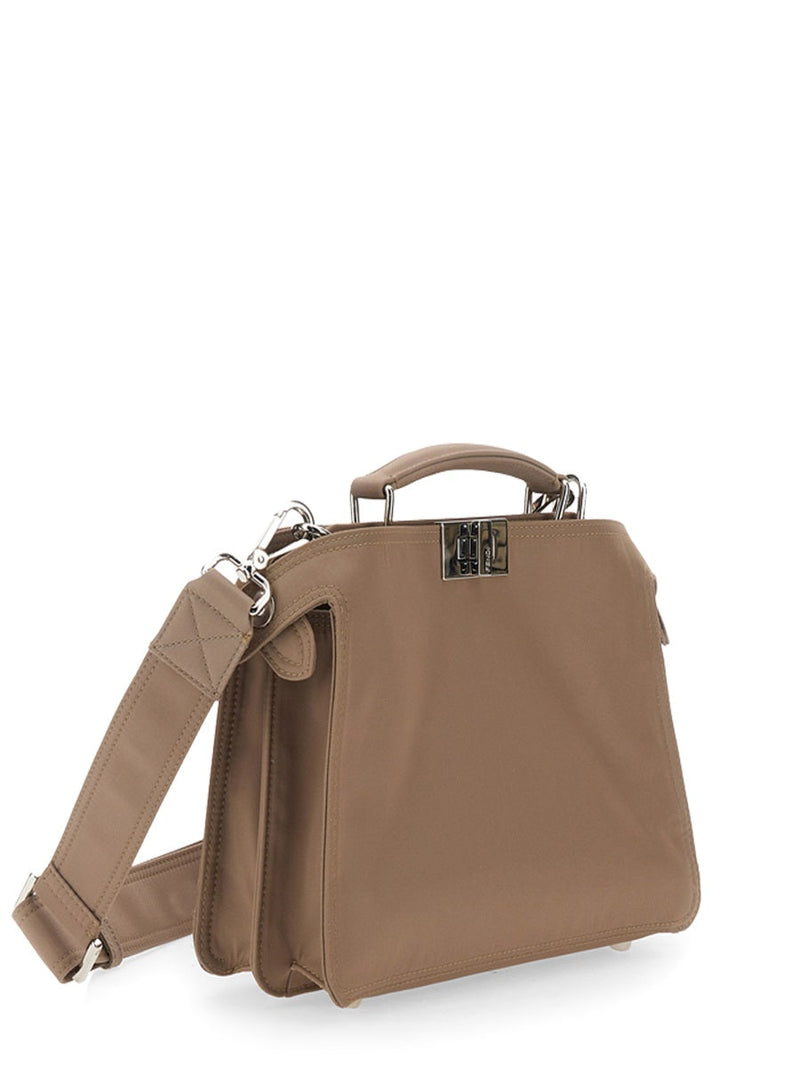 Fendi Peekaboo Iseeu Top Handle Bag — Beige Polyester