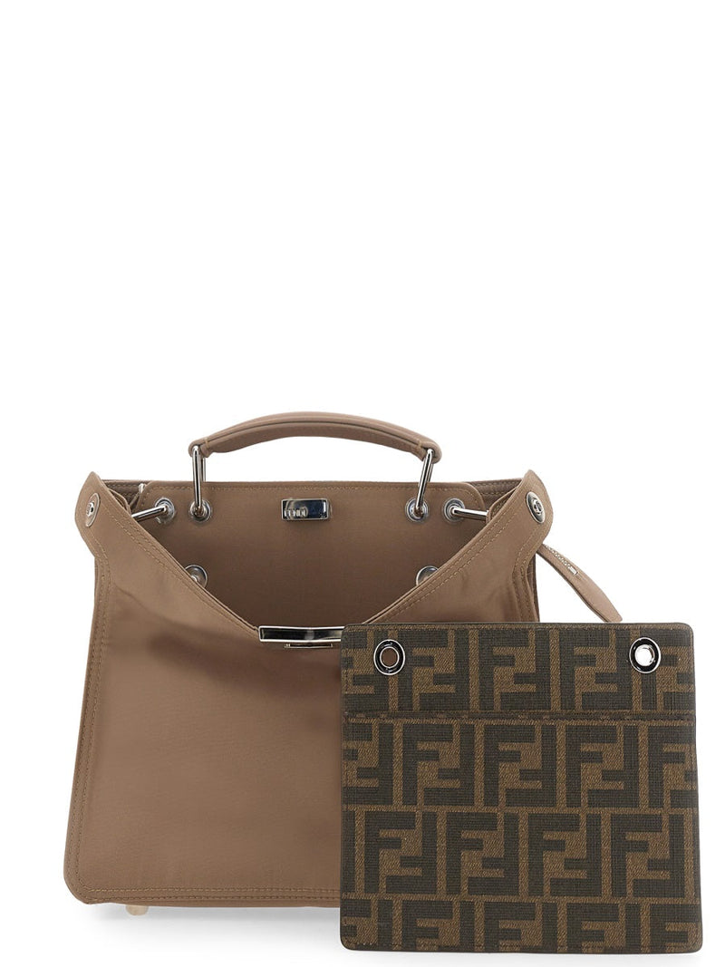 Fendi Peekaboo Iseeu Top Handle Bag — Beige Polyester