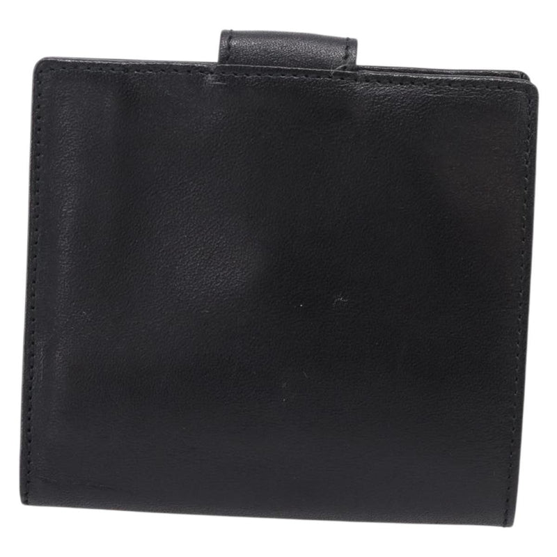 Christian Dior Bifold Card Holder Leather Black Accessory
