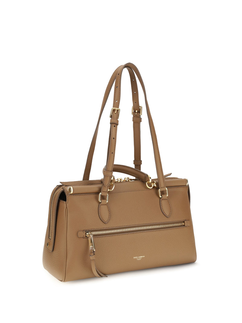 Dolce & Gabbana Shoulder Bag — Beige Calf Leather Bos Taurus