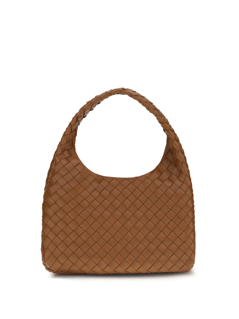 Bottega Veneta Campana Shoulder Bag — Brown Lamb (ovis Aries)