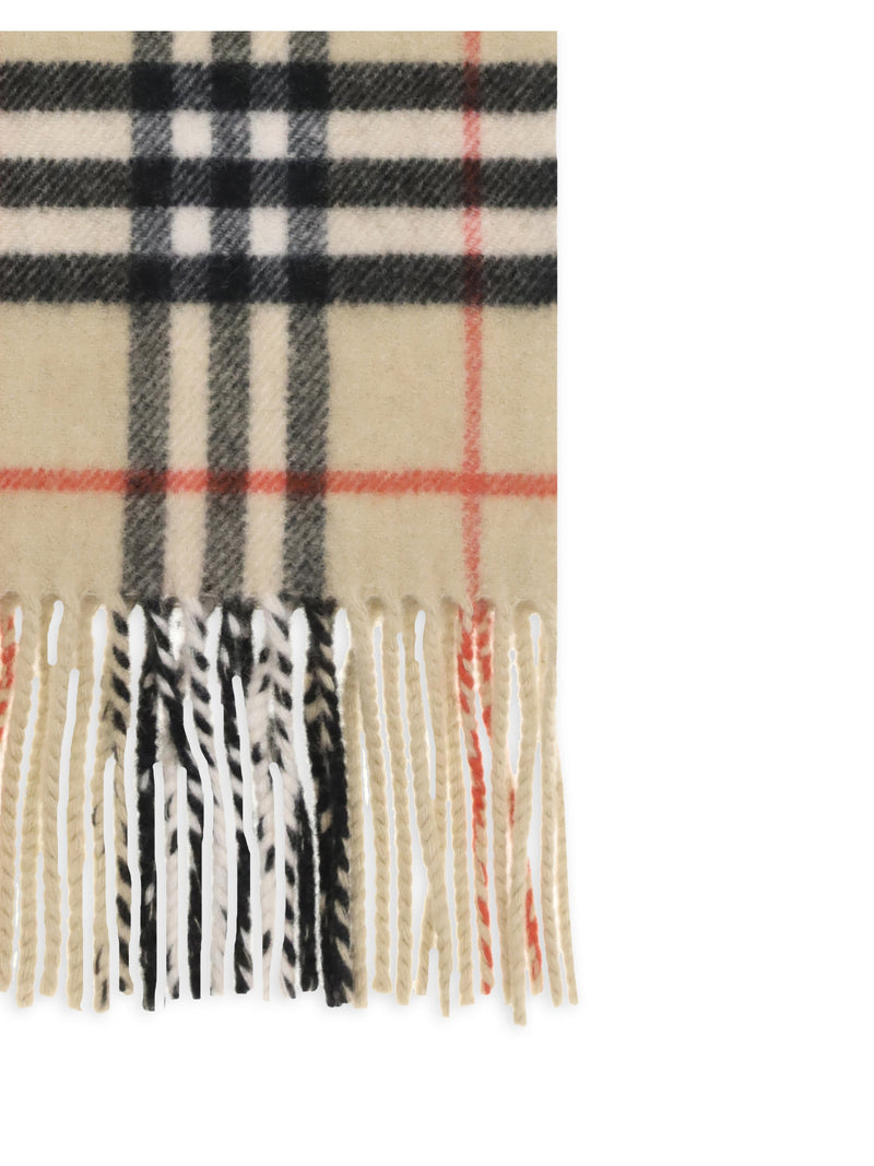Burberry Cashmere Check Scarf — Beige Kashmir/capra Hircus Scarfs