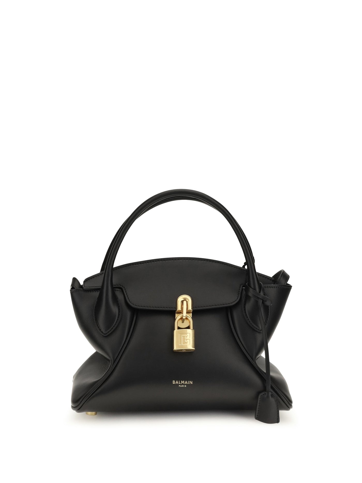 Balmain Pulse Top Handle Bag — Black Calf Leather Bos Taurus