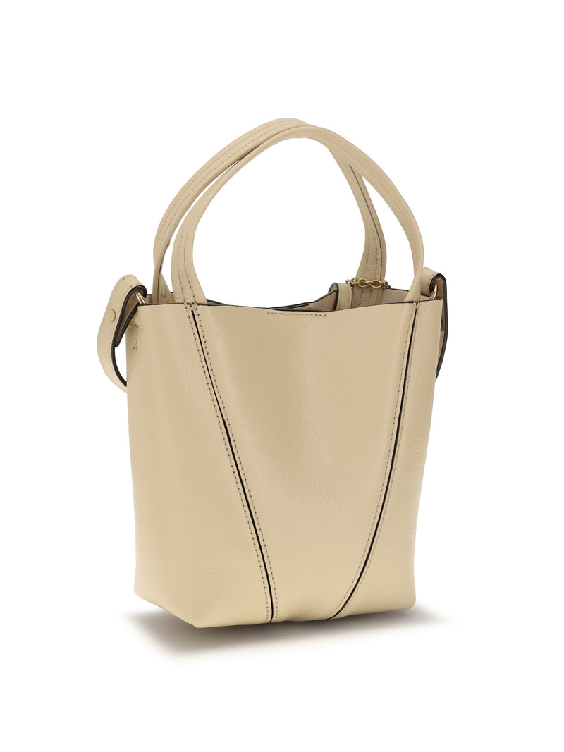 Chloé Spin Shoulder Bag — Beige Calf Leather (bos Taurus)