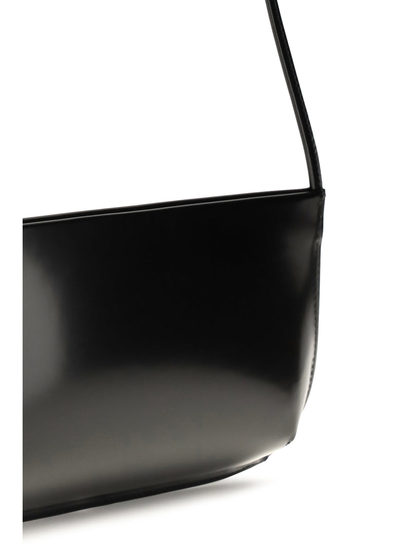 Fane Brushed Calfskin Shoulder Bag — Black Calf Leather Bos Taurus