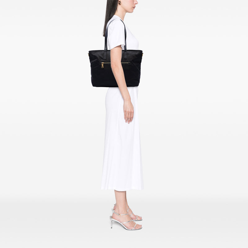 Saffiano Trimmed Tessuto Satchel - Image 8
