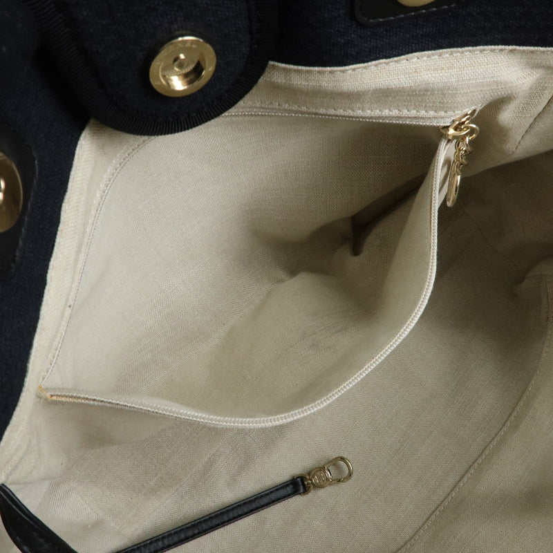 Chanel Deauville Denim Black Canvas Bag