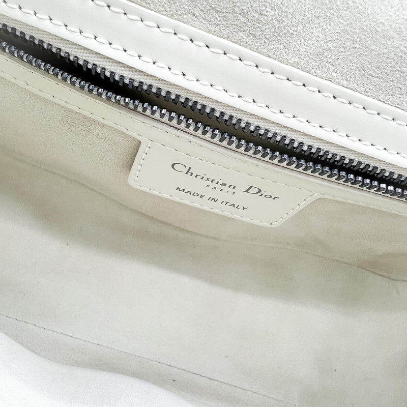Christian Dior Diorcamp Messenger Padded Macrocannage Quilt Calfskin White Leather