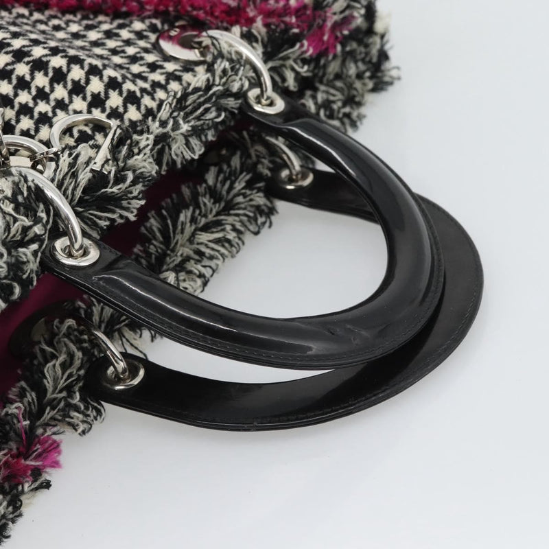 Christian Dior Diorissimo Patchwork Tweed Black Canvas Bag