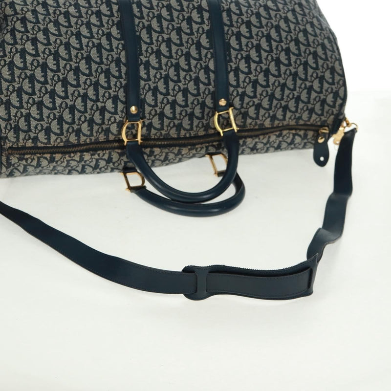Christian Dior Vintage Trotter Boston Diorissimo Canvas Navy Bag