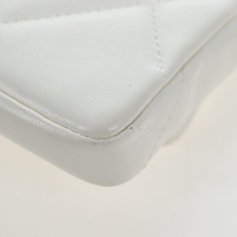 Chanel 19 Card Holder On Chain Quilted Leather White Bag