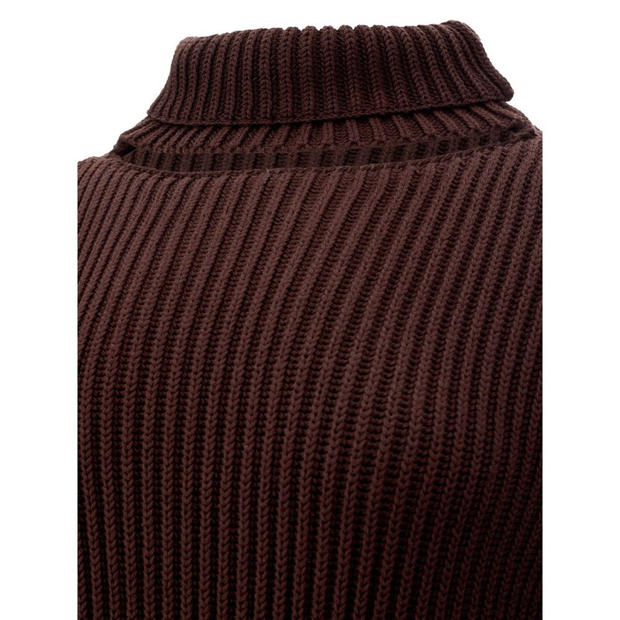 Brown Viscose Casual Dress