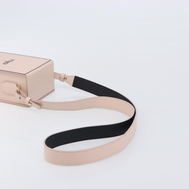 Fendi Logo Vertical Box Leather Pink Bag