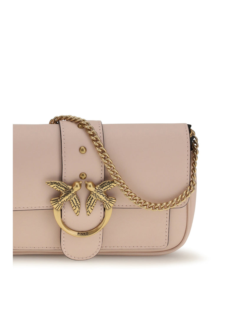 Pinko Shoulder Bag — Pink Calf Leather