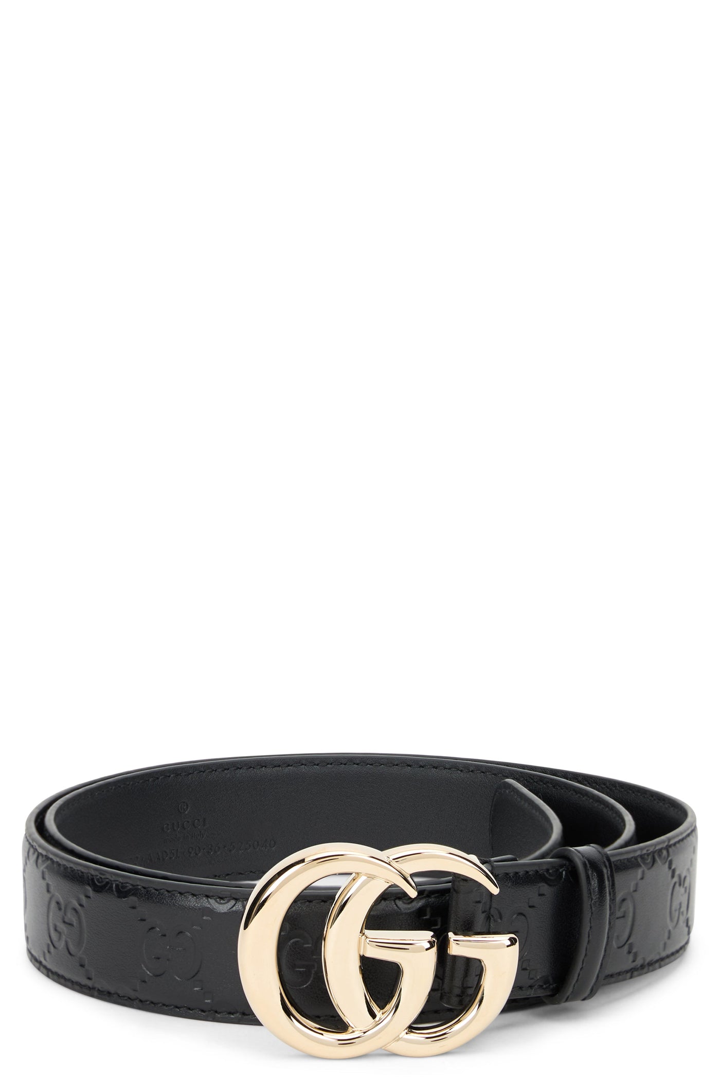 Gucci Logo Buckle Belt — Black Calfskin