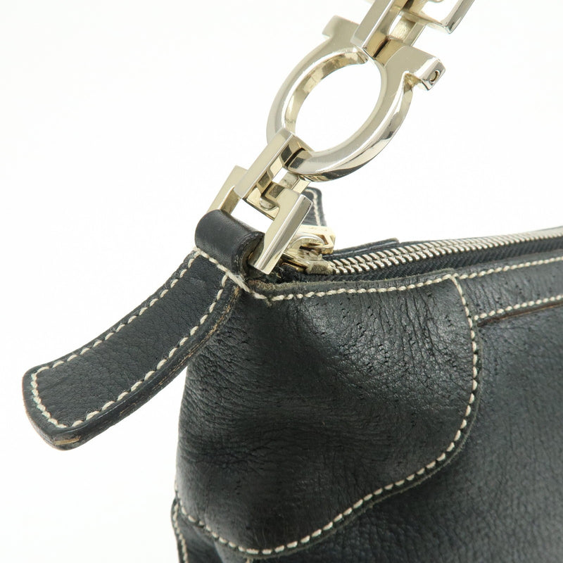 Salvatore Ferragamo Gancini Leather Black Bag