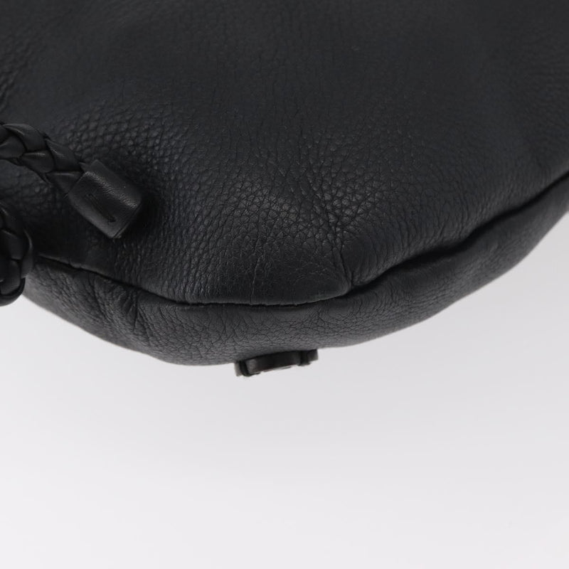 Gucci Braided Strap Zip Messenger Leather Black