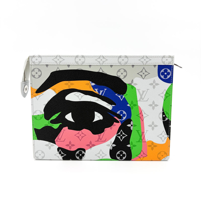 Louis Vuitton Pochette Voyage Limited Edition Gradient Damier Stripes Multicolour Canvas Bag