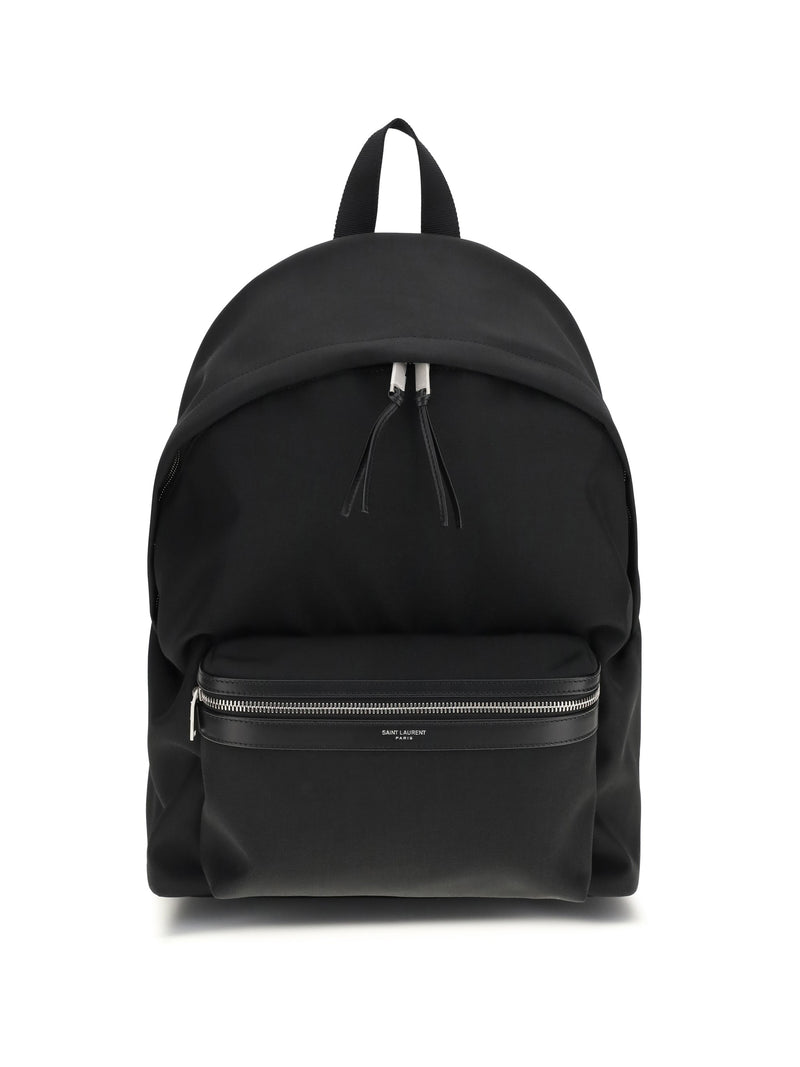 Saint Laurent City Backpack — Black Fabric