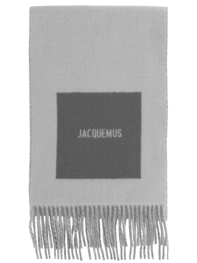 Jacquemus Scarf — Gray Virgin Wool Scarfs