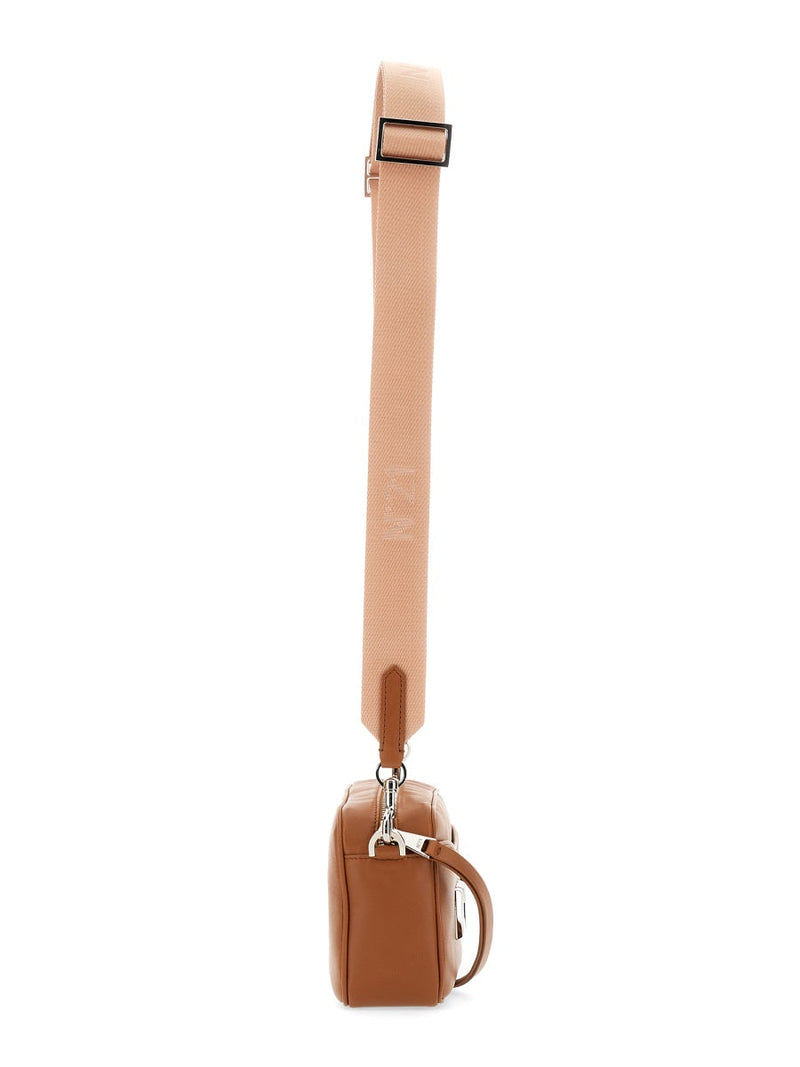 Nº21 Logo Plaque Leather Shoulder Bag — Beige