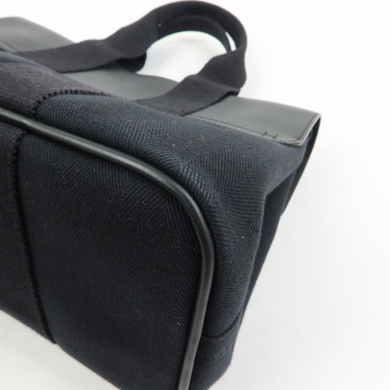 Hermes Valparaiso Toile And Leather Black Canvas Bag