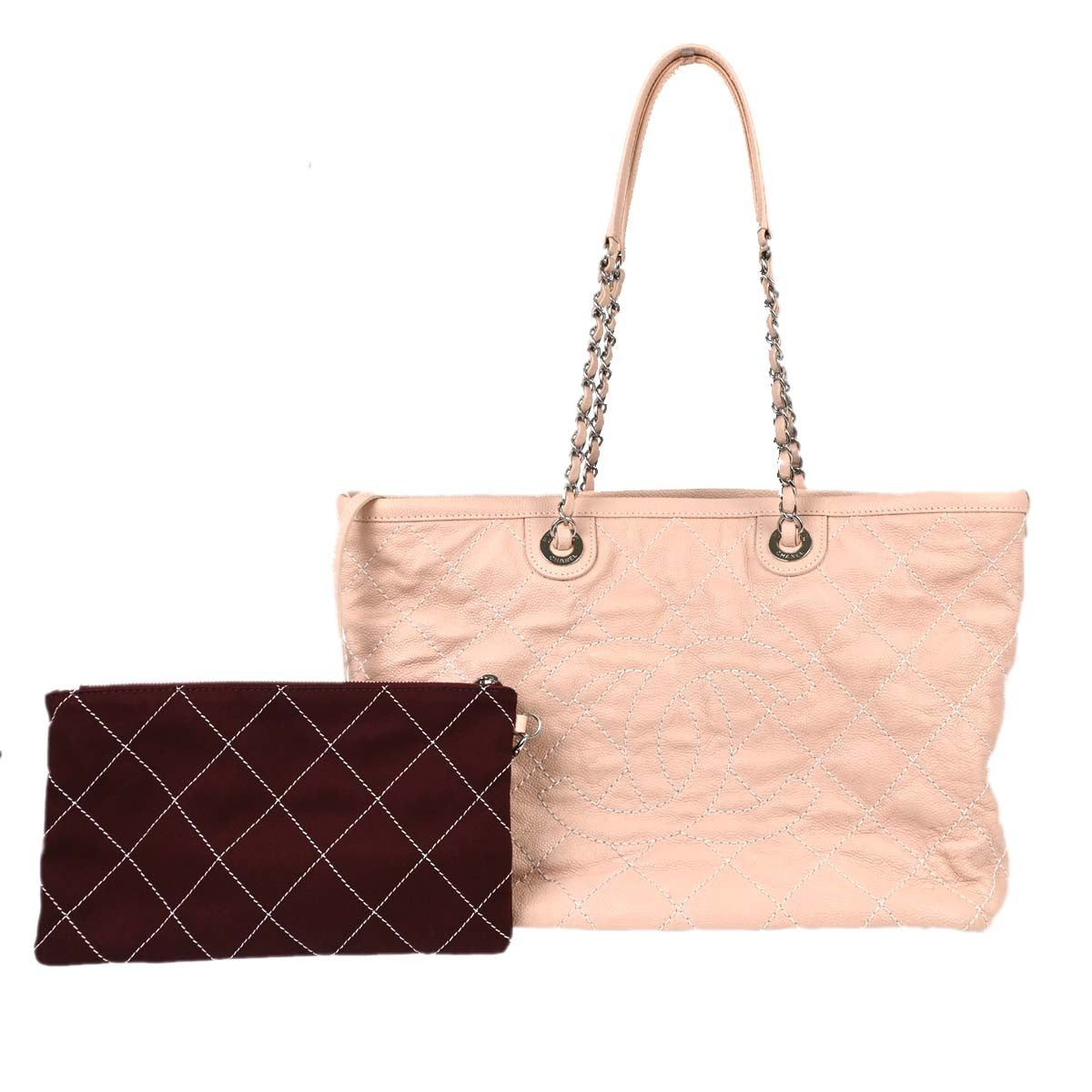 Chanel On The Road Quilted Leather Pink Bag