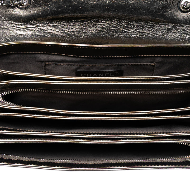 Medium Metallic Crackled Calfskin Clams Pocket Flap - Image 4
