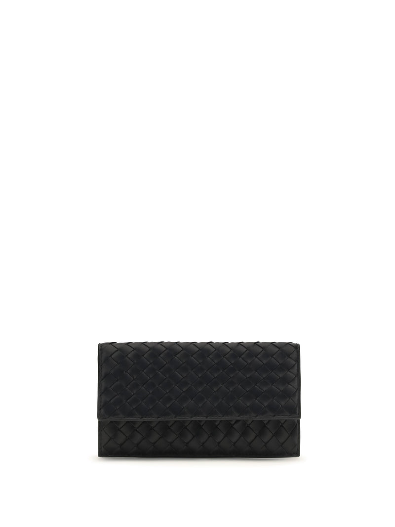 Bottega Veneta Intrecciato Bifold Wallet — Black Lamb Leather & Purses