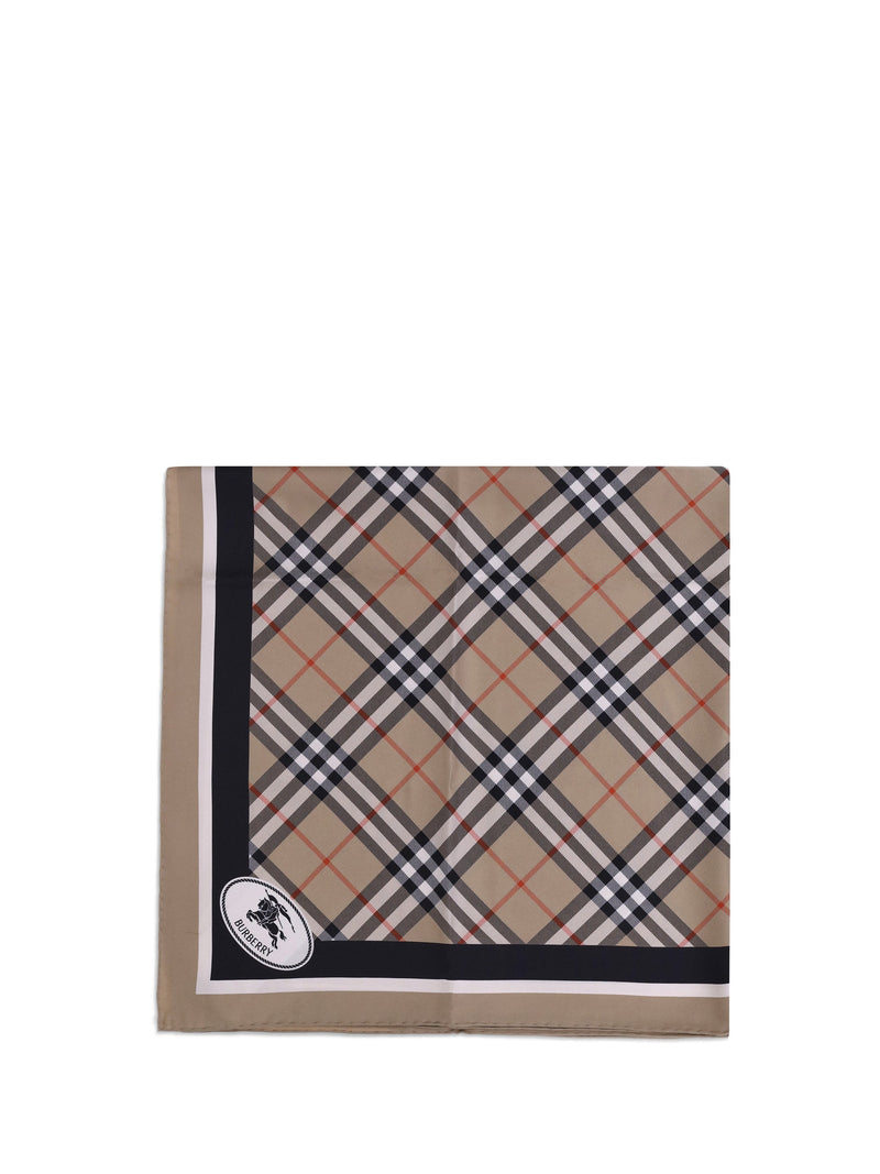 Burberry Silk Check Scarf — Beige Scarfs