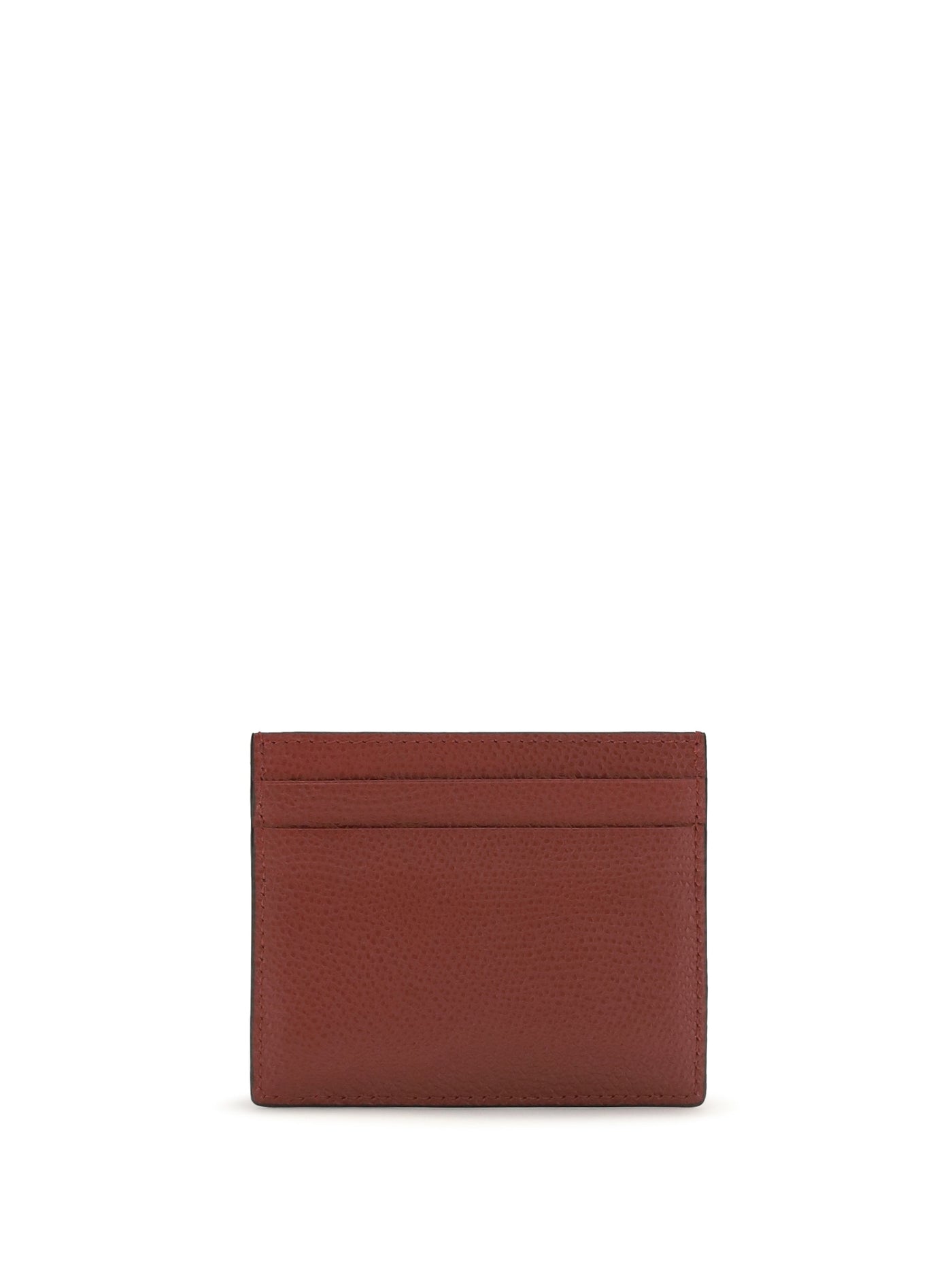Valentino Garavani Vlogo Signature Grained Calf Card Case — Red Leather Cases