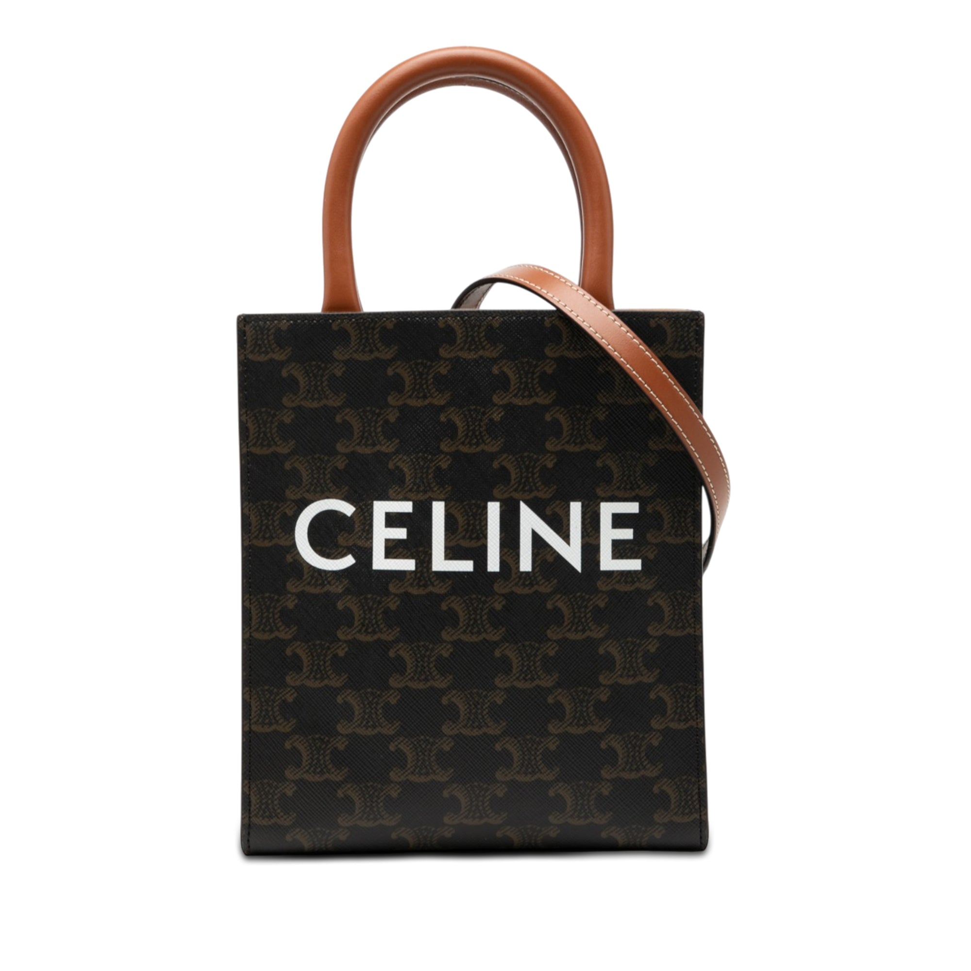 Mini Triomphe Coated Canvas Vertical Cabas Satchel - Image 1