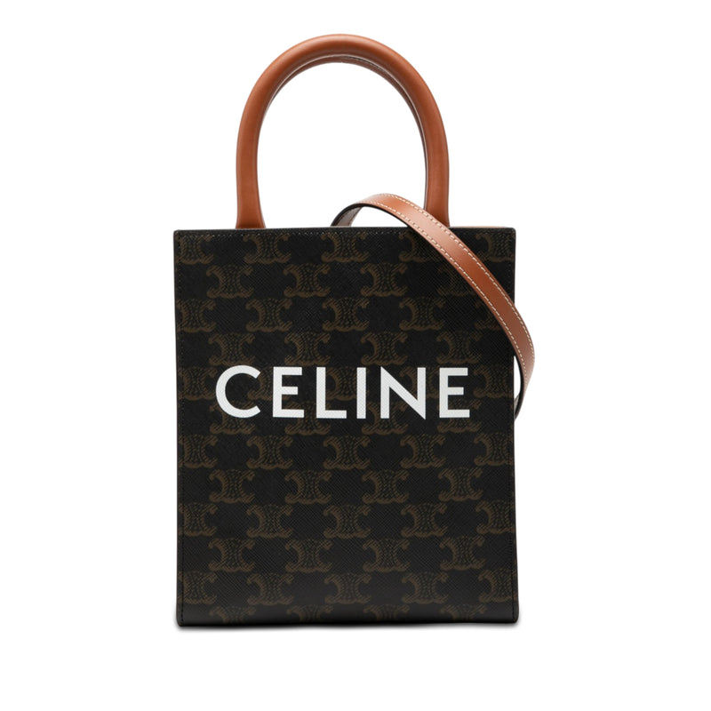 Mini Triomphe Coated Canvas Vertical Cabas Satchel
