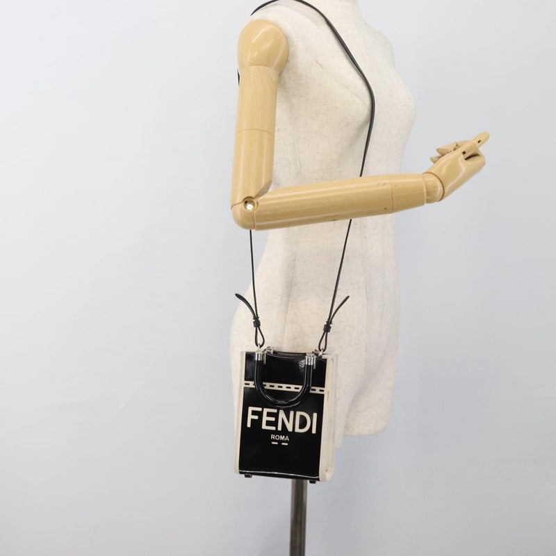 Fendi Sunshine Shopper Patent And Canvas Black Patent_leather Bag