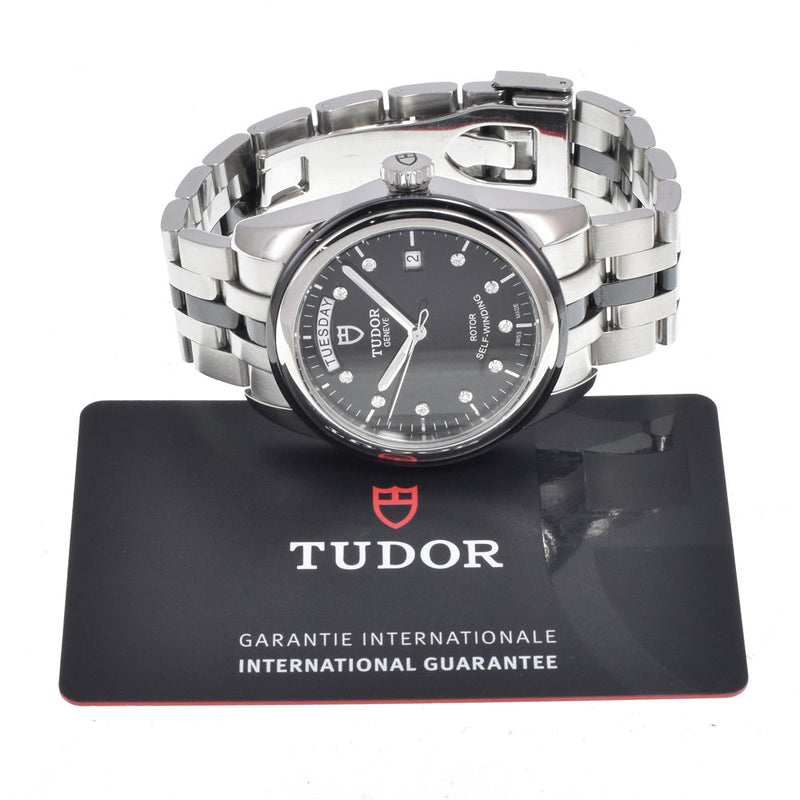 Tudor Glamour Day Date Automatic Stainless Steel With Diamonds Watches
