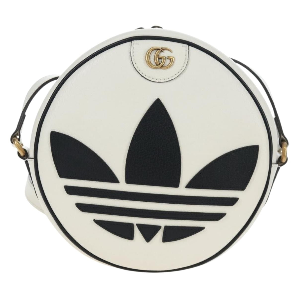 Gucci X Adidas Ophidia Round Leather White Bag