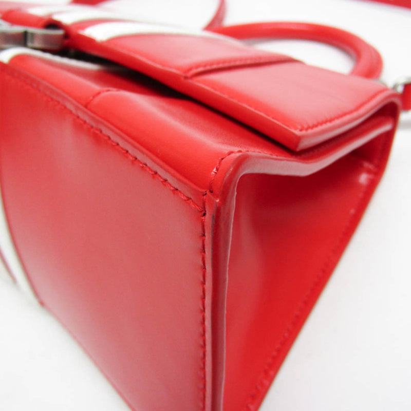 Balenciaga X Adidas Hourglass Top Handle Leather Red Bag