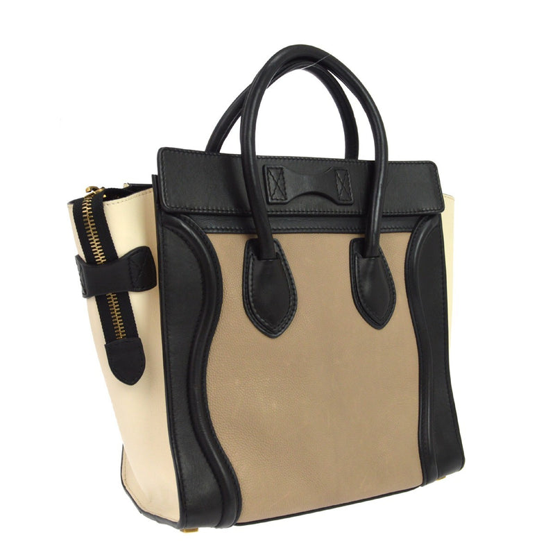 Celine Tricolor Luggage Leather Beige Bag