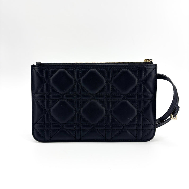 Christian Dior Toujours Macrocannage Quilt Calfskin Black Leather Bag