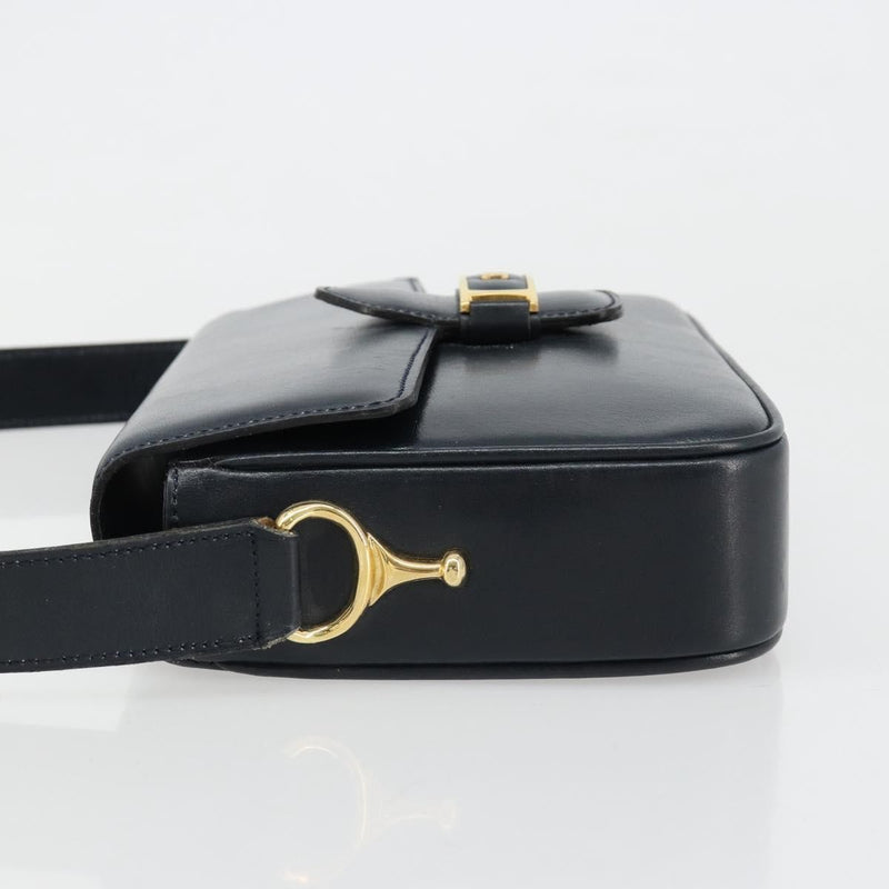 Celine Shoulder Leather Navy Bag