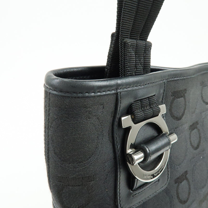Salvatore Ferragamo Gancini Tote Canvas Black