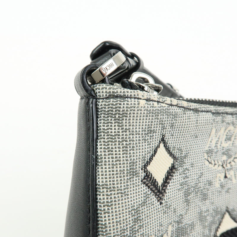Mcm Vintage Vicetos Leather Gray Canvas Bag