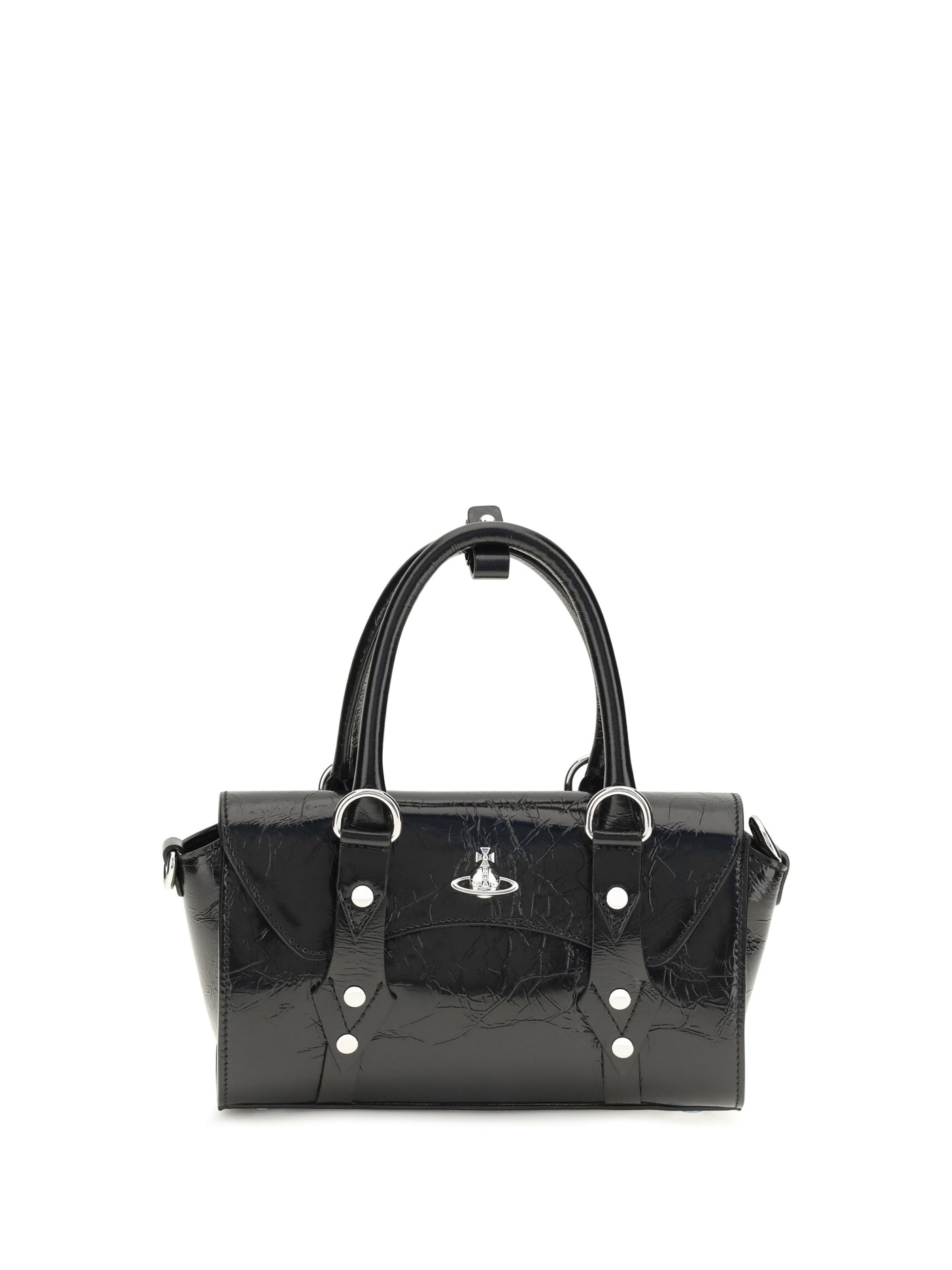Vivienne Westwood Bettina Shoulder Bag — Black Calf Leather Bos Taurus