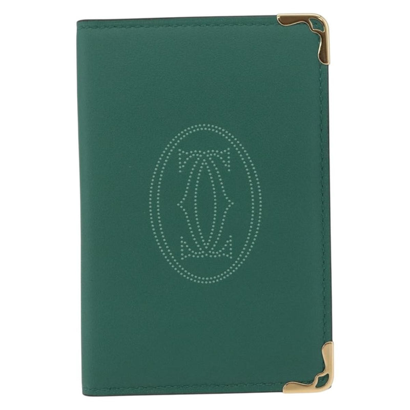 Cartier Coin Purse Must De Leather Green Accessory