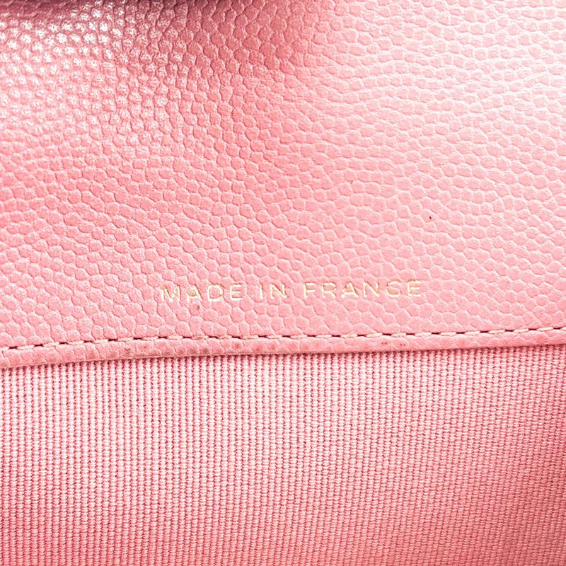 Chanel Classic Flap Card Case Quilted Caviar Pink Leather Accessory