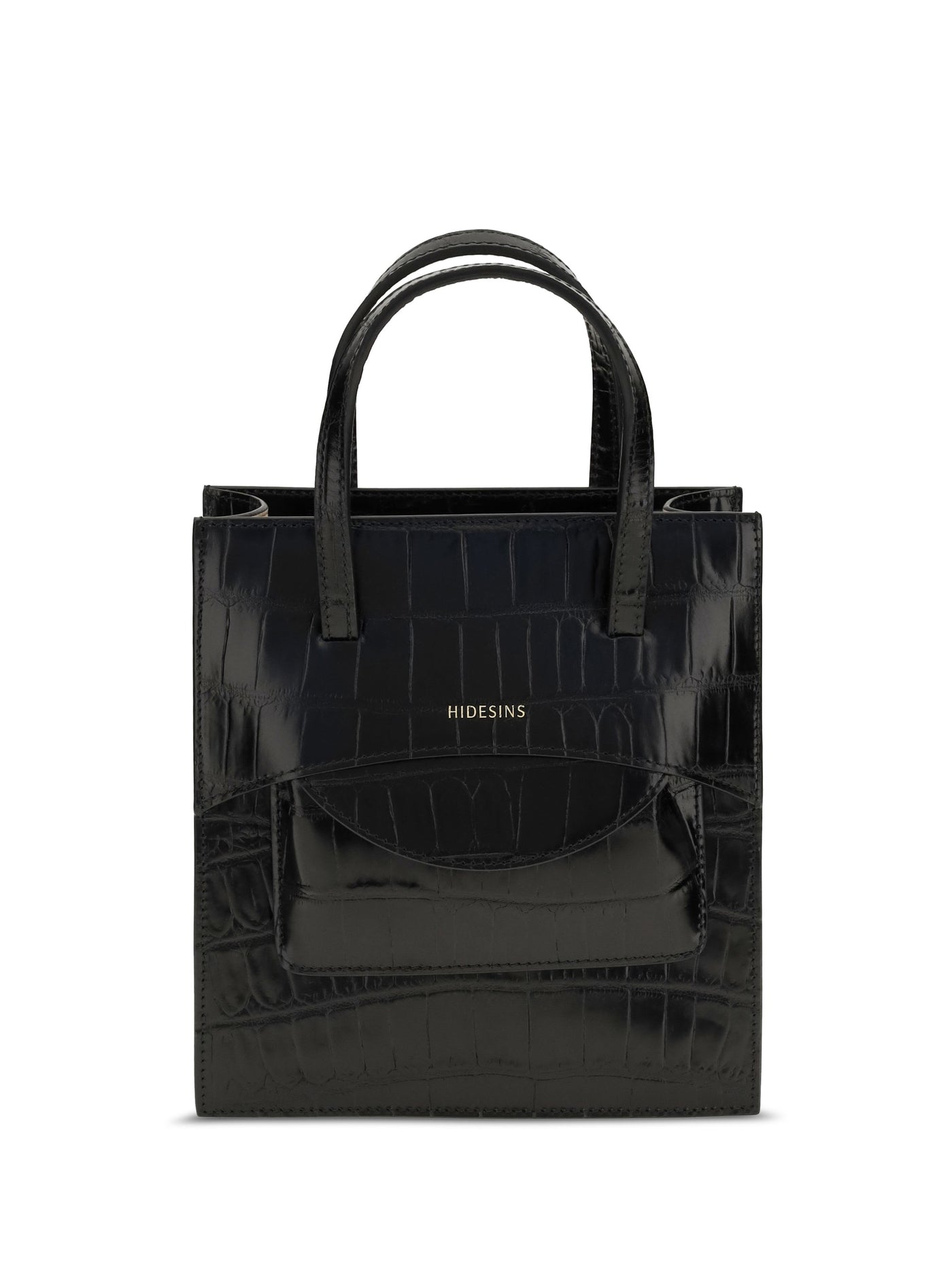 Hidesins Pocket Shoulder Bag — Black Calf Leather Bos Taurus